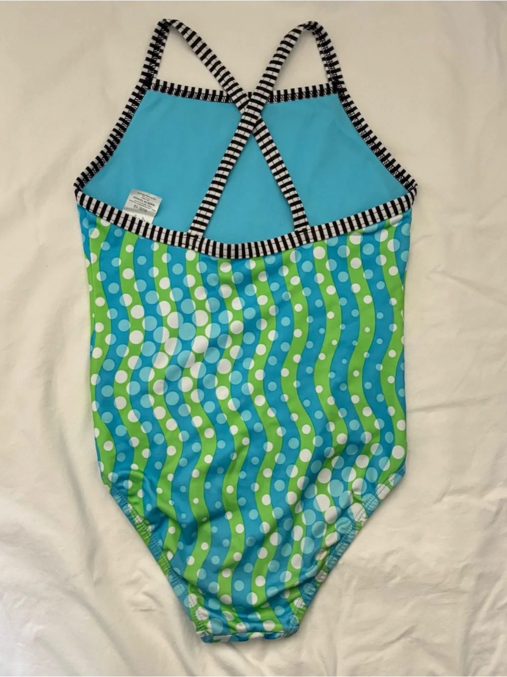Dolfin Green & Blue Wavy Dot One-Piece Swimsuit